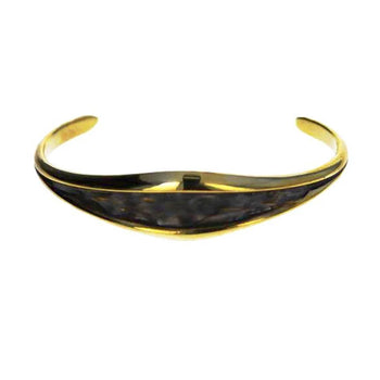 GOLD HAMMERED ARMOR SMALL CUFF Mens Bracelet in King Baby Gold Alloy