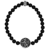 SAINT CHRISTOPHER BEAD BRACELET Silver and Onyx Mens Bracelet by King Baby