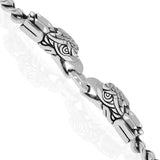 King Baby Classic EAGLE HEAD Curb Link Mens Bracelet in Sterling Silver - Close-up
