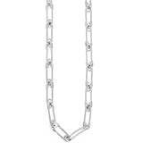 SAFETY PIN CHAIN Sterling Silver Necklace for Men by King Baby - Full View