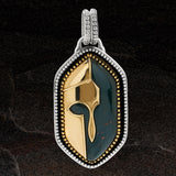Konstantino SPARTAN HELMET Mens Necklace Pendant in Bronze and Hematite - Front View