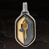 Konstantino SPARTAN HELMET Mens Necklace Pendant in Bronze and Hematite - Front View 2