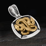 Konstantino BRONZE SERPENT TALISMAN Mens Necklace Pendant in Silver