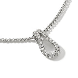 John Hardy Mens Diamond Surf Link Small Pendant Necklace in Sterling Silver