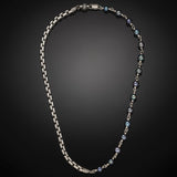 William Henry RAINSTORM Peacock Pearl Bead and Sterling Silver Mens Chain Necklace
