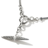 John Hardy Mens Oblong Pendant Necklace in Sterling Silver