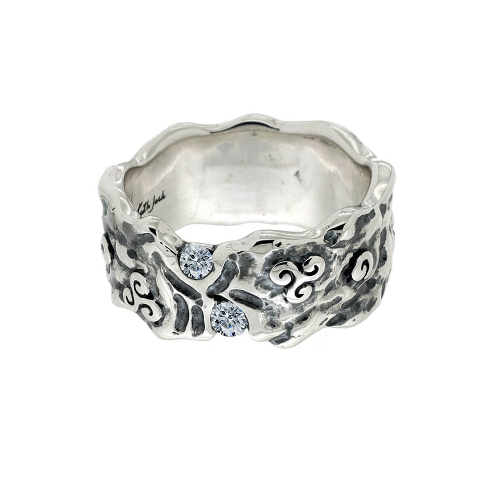 ESTUARY RING Keith Jack Sterling Silver Rocks and Rivers Mens Ring