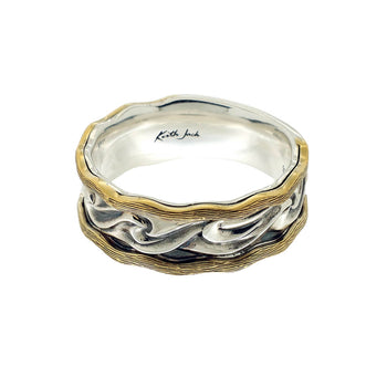 THE WAVES RING for Men in Sterling Silver and 10k Gold by Keith Jack