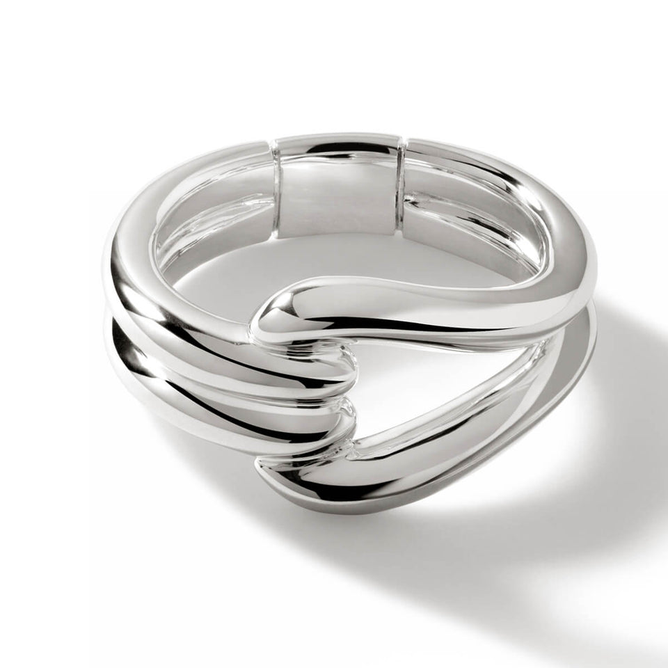 John Hardy Mens Surf Link Band Ring in Sterling Silver