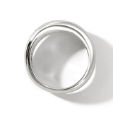 John Hardy Mens Surf Kick Band Ring in Sterling Silver - Top View