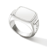 John Hardy Mens Signet Ring in Sterling Silver - Side View
