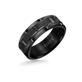 Triton SLATE RING Black Tungsten Carbide Paneled Mens Band Ring