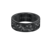 Triton HIGH VELOCITY RING for Men in Black Tungsten and Carbon Fiber