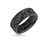 Triton HIGH VELOCITY RING for Men in Black Tungsten and Carbon Fiber