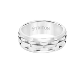 Triton TRACKS RING White Tungsten Carbide Mens Ring Band