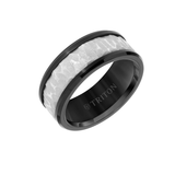 Triton BLACK FROST RING Tungsten Carbide Mens Ring with Textured Center