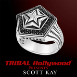 SILVER STAR Black Sapphire and Silver Ring for Men by Scott Kay