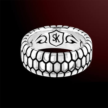 Scott Kay SNAKESKIN RING Sterling Silver Band Ring for Men