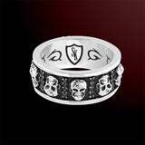 Scott Kay UNKAGED SKULLS BAND Sterling Silver Ring for Men