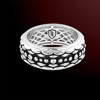 Scott Kay DRAGON RIDGE Unique Sterling Silver Band Ring for Men