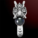 BLACK PEARL DRAGON RING for Men by Scott Kay in Sterling Silver - Front View