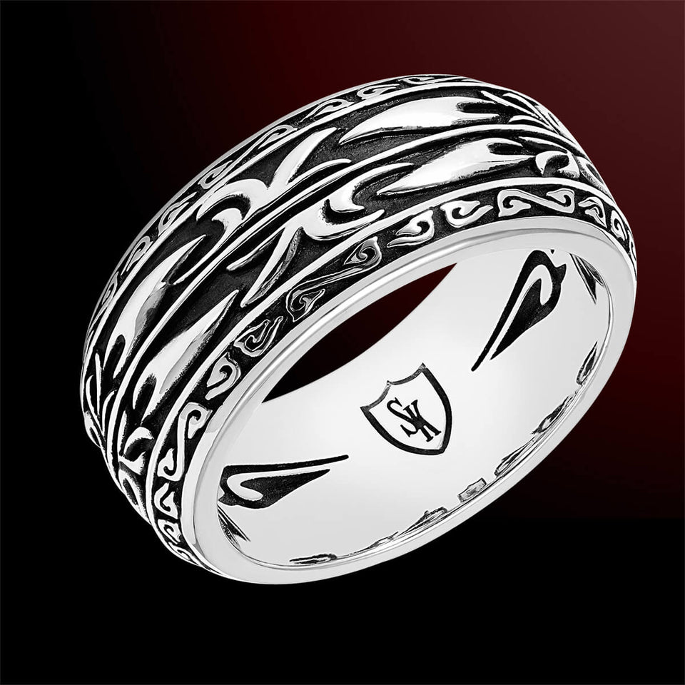 Scott Kay SPARTA Medium Width Men's Ring in Sterling Silver