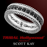 BLACK SAPPHIRE BAND Sterling Silver Mens Ring by Scott Kay
