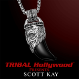 EAGLE CLAW Black Onyx and Sterling Silver Scott Kay Mens Chain Pendant