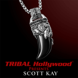 EAGLE CLAW Black Onyx and Sterling Silver Scott Kay Mens Chain Pendant