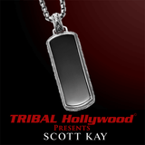 BLACK ONYX DOG TAG Sterling Silver Pendant Chain for Men by Scott Kay