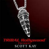ARMORED HORN Sterling Silver Mens Cross Necklace by Scott Kay