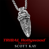 ARMORED HORN Sterling Silver Mens Cross Necklace by Scott Kay