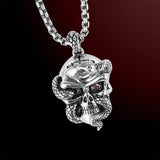 SERPENT SKULL Scott Kay Mens Pendant Chain Necklace in Sterling Silver