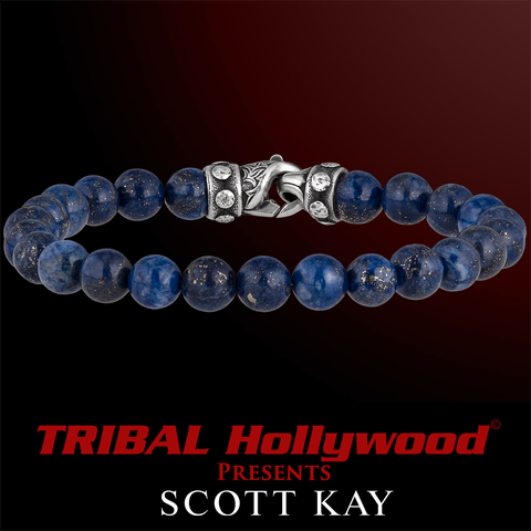 Lapis Lazuli Men's Name Bracelet - Men's Blue Bracelets - Talisa