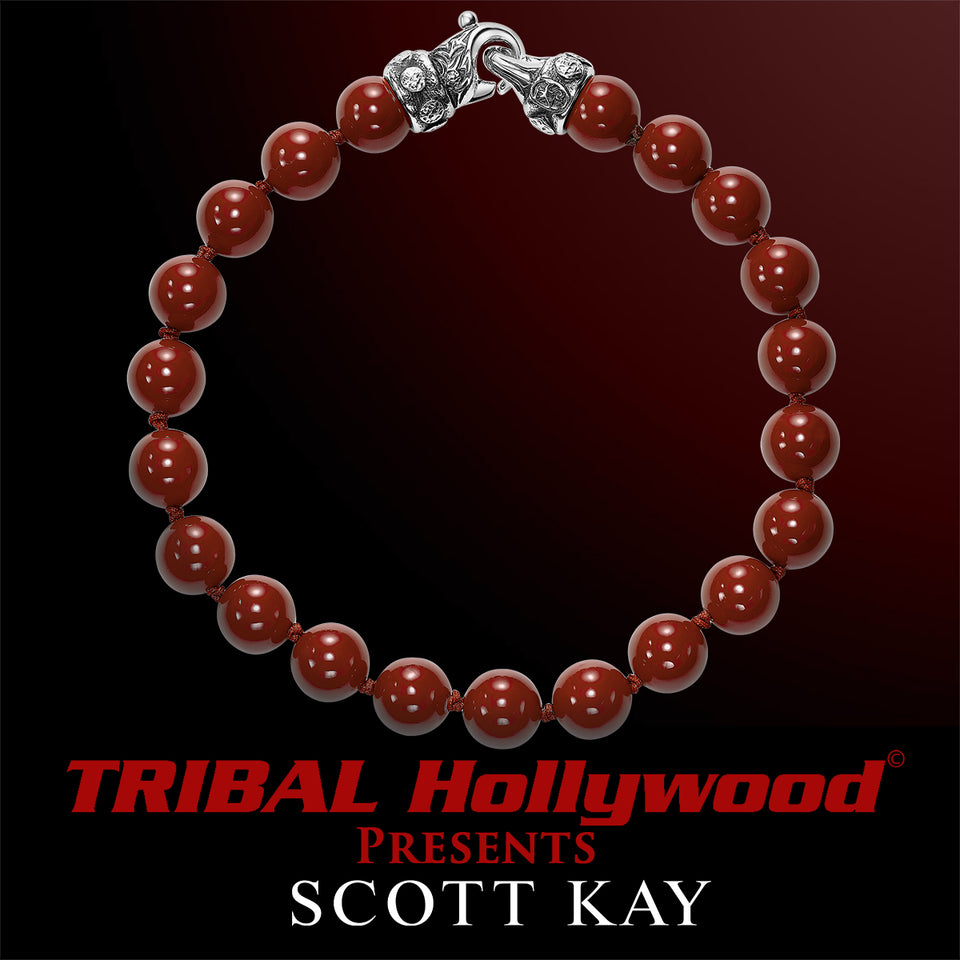 RED SHELL PEARL Scott Kay Bead Bracelet with Sterling Silver