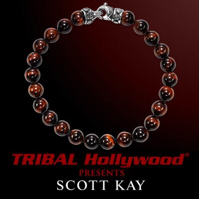 RED TIGERS EYE Scott Kay Bead Bracelet with Sterling Silver