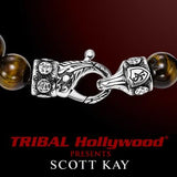 Scott Kay CHEVRON TIGERS EYE and Silver Beaded Mens Bracelet