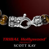 Scott Kay CHEVRON TIGERS EYE and Silver Beaded Mens Bracelet