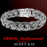 SPARTA LARGE Engraved Sterling Silver Mens Link Bracelet by Scott Kay