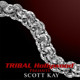 Unkaged DOUBLE RINGLET Silver Link Scott Kay Mens Bracelet