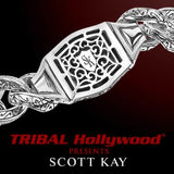 UNKAGED CHAINED SKULL Scott Kay Mens Sterling Silver Bracelet
