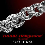 UNKAGED CHAINED SKULL Scott Kay Mens Sterling Silver Bracelet