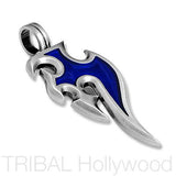Sungai Flow of Life Mens Tribal Necklace Pendant by Bico Blue