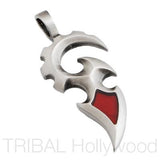The Sword Power and Protection Mens Necklace Pendant by Bico Red