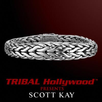 DOBERMAN Medium Tapered Edge Scott Kay Mens Sterling Silver Bracelet