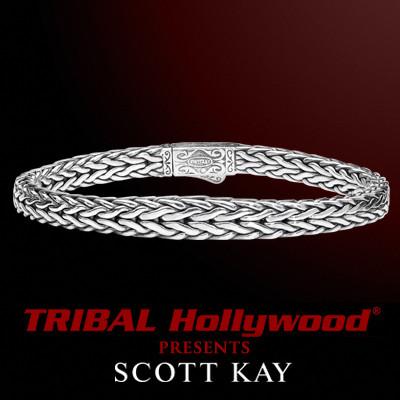 DOBERMAN Tapered Edge Extra Thin Scott Kay Mens Sterling Silver Bracelet