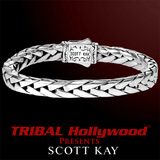EQUESTRIAN Woven Silver Scott Kay Mens Sterling Bracelet