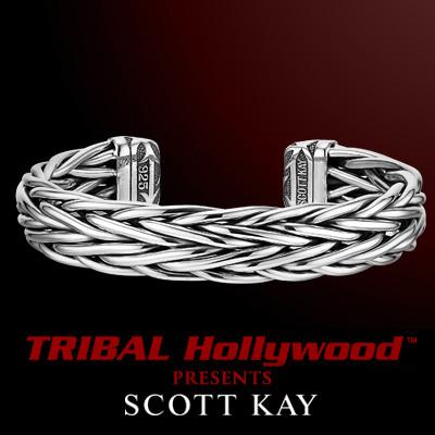 EQUESTRIAN CUFF Bracelet Multi-Braid Scott Kay Mens Sterling Silver