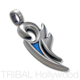 Mens Jewelry Phenix Necklace Pendant Light Blue