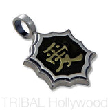 Bico Ai Qing Love Chinese Word Symbol Mens Necklace Pendant Black